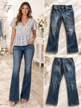 Baby Phat Bootcut Jeans Size 7 Medium Wash Stretch Denim